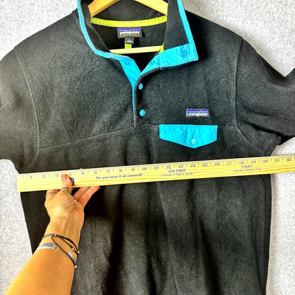 PATAGONIA Women's BLACK FLEECE Snap Collar SYNCHILLA SNAP-T Pullover JACKET L - Picture 6 of 10